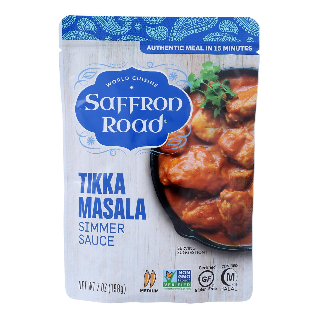 Saffron Road Simmer Sauce - Tikka Masala - Case Of 8 - 7 Fl Oz. - Maras Green