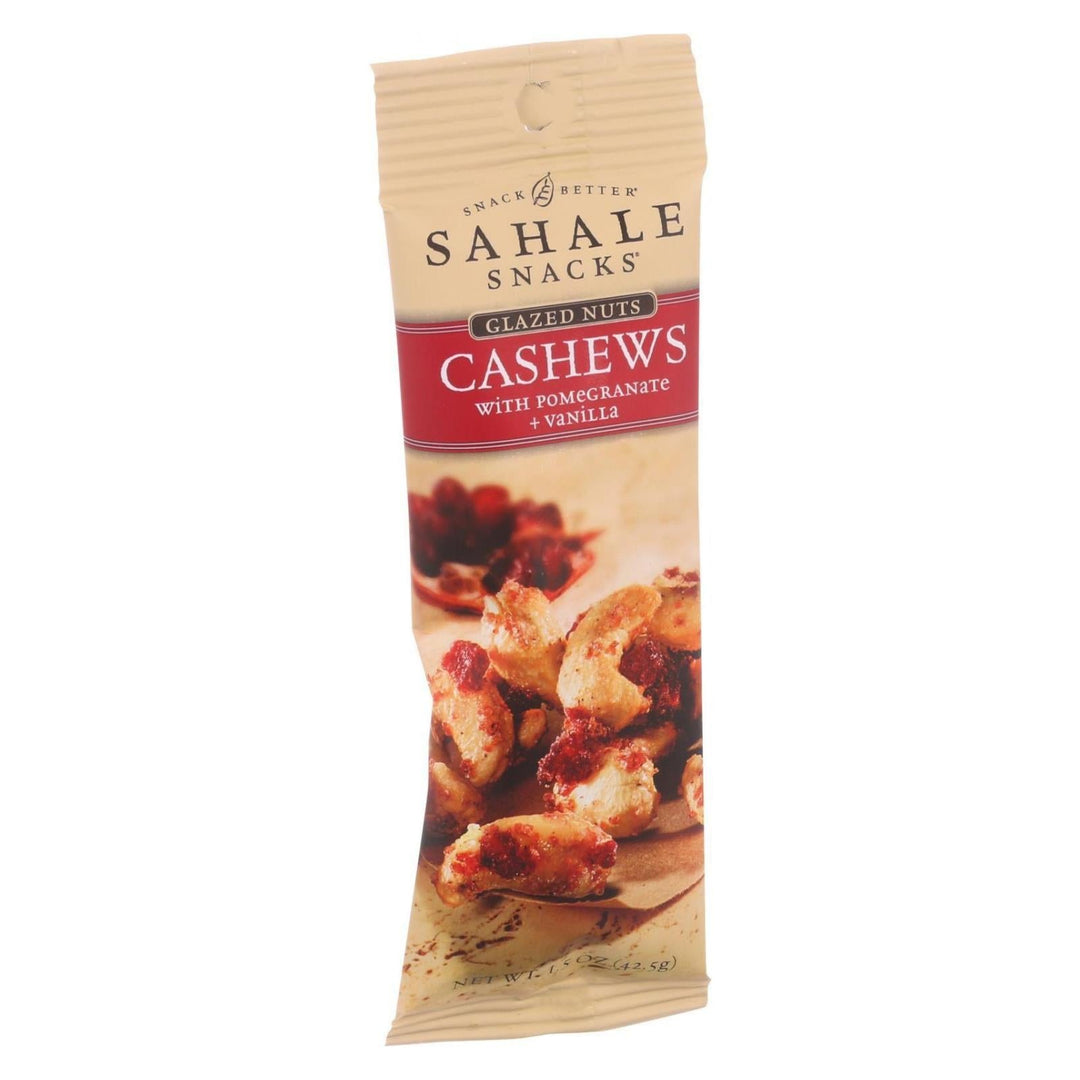 Sahale Snacks Glazed Nuts - Cashews With Pomegranate And Vanilla - 1.5 Oz - Case Of 9 - Maras Green