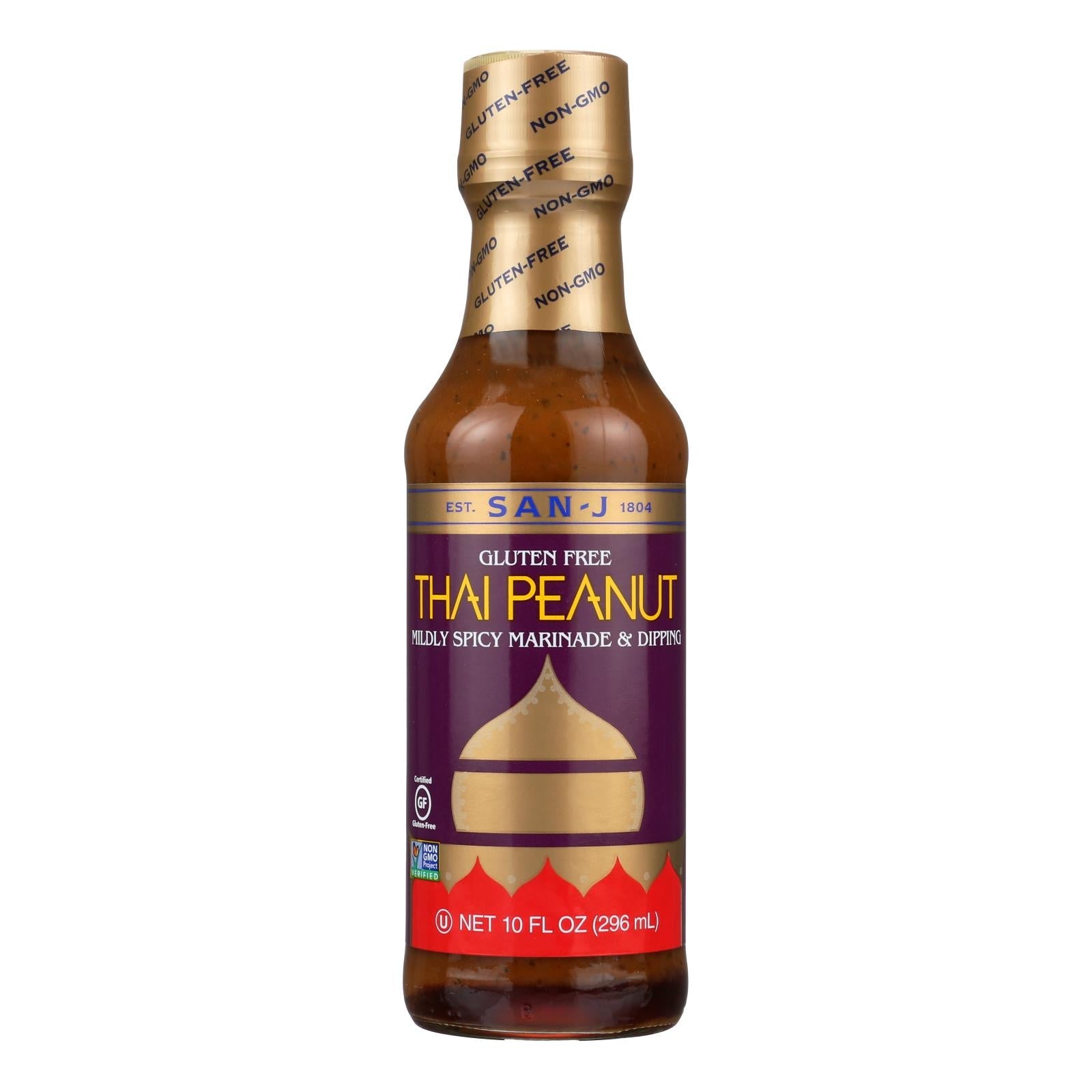 San - J Cooking Sauce - Thai Peanut - Case Of 6 - 10 Fl Oz. - Maras Green