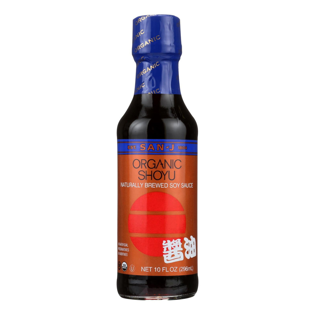 San - J Shoyu Soy Sauce - Organic - Case Of 6 - 10 Fl Oz. - Maras Green