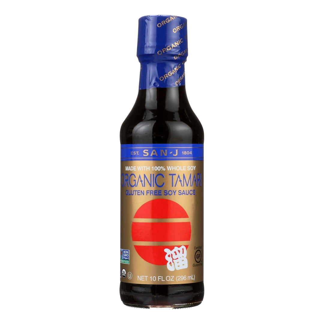 San - J Tamari Soy Sauce - Organic - Case Of 6 - 10 Fl Oz. - Maras Green