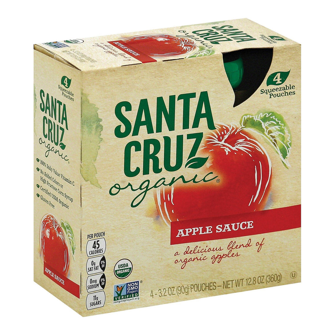 Santa Cruz Organic Apple Sauce - Case Of 6 - 3.2 Oz. - Maras Green