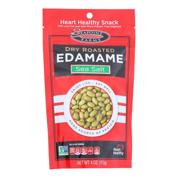 Seapoint Farms Dry Roasted Edamame - Sea Salt - Case Of 12 - 4 Oz. - Maras Green