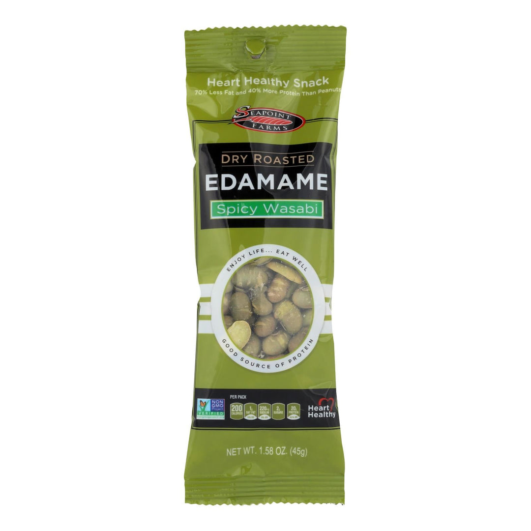 Seapoint Farms Edamame - Dry Roasted - Spicy Wasabi - 1.58 Oz - Case Of 12 - Maras Green
