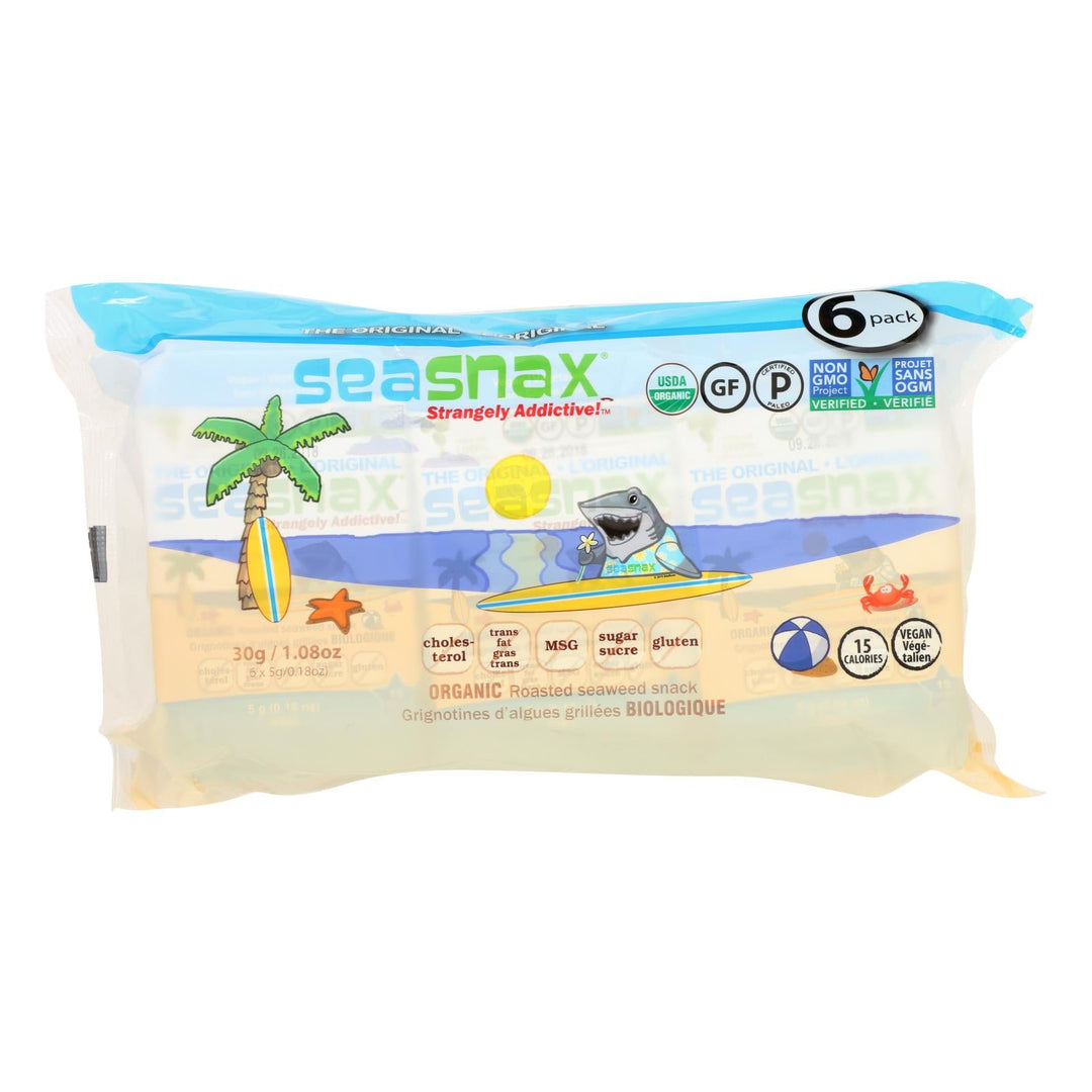 Seasnax Organic Seaweed Snack - Original - Case Of 12 - 1.08 Oz - Maras Green