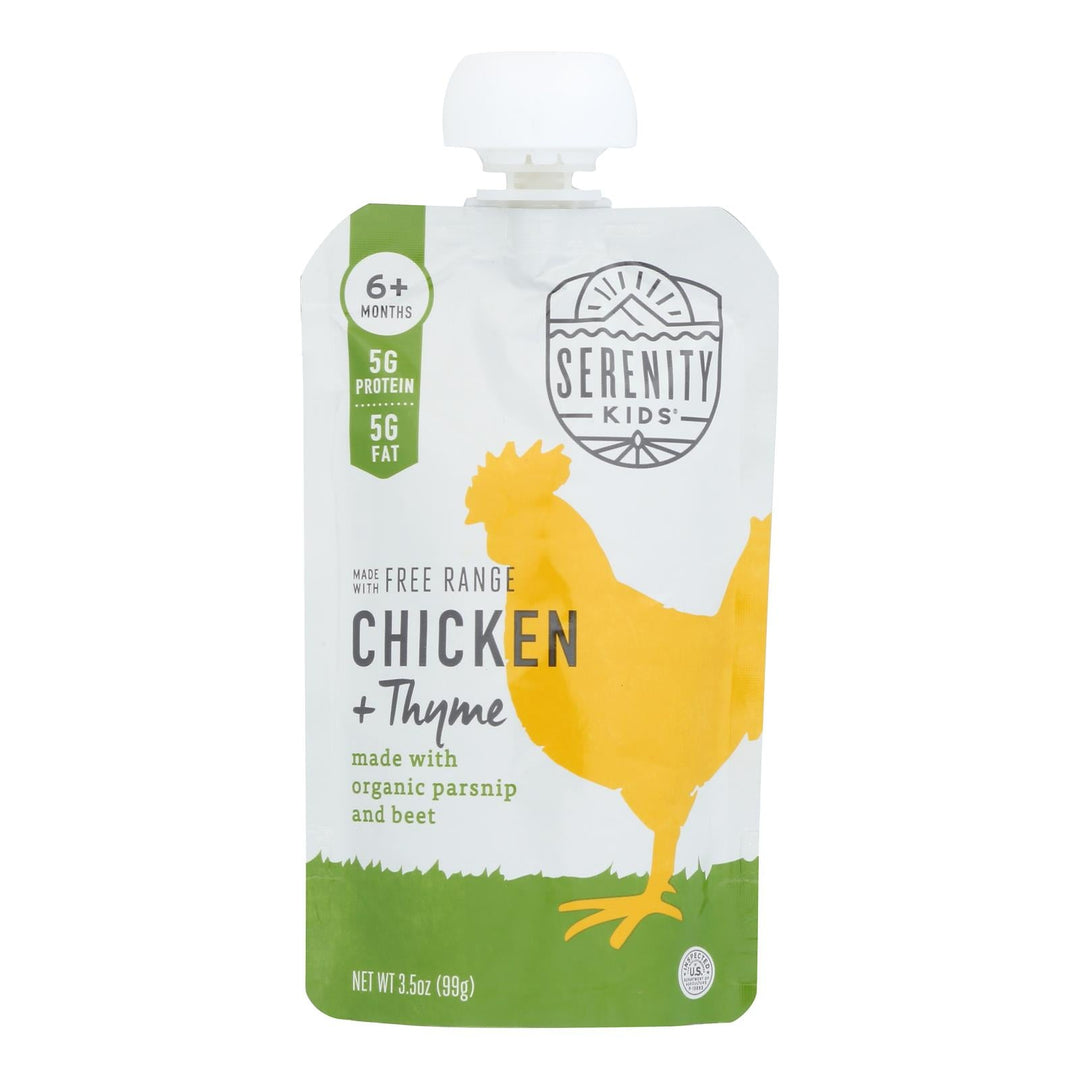 Serenity Kids - Pouch Chicken Thyme - Case Of 6 - 3.5 Oz - Maras Green