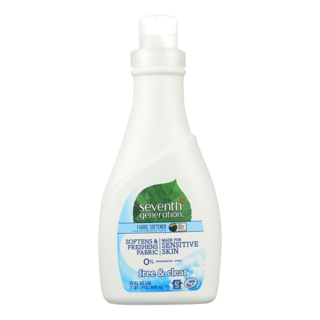 Seventh Generation Natural Liquid Fabric Softener - Free And Clear - Case Of 6 - 32 Fl Oz. - Maras Green