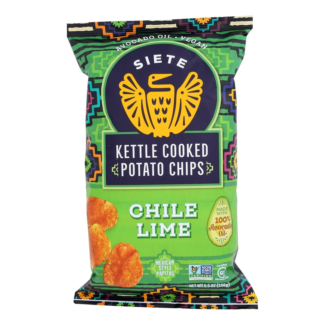 Siete - Kettle Chip Chile Lime - Case Of 6 - 5.5 Oz - Maras Green