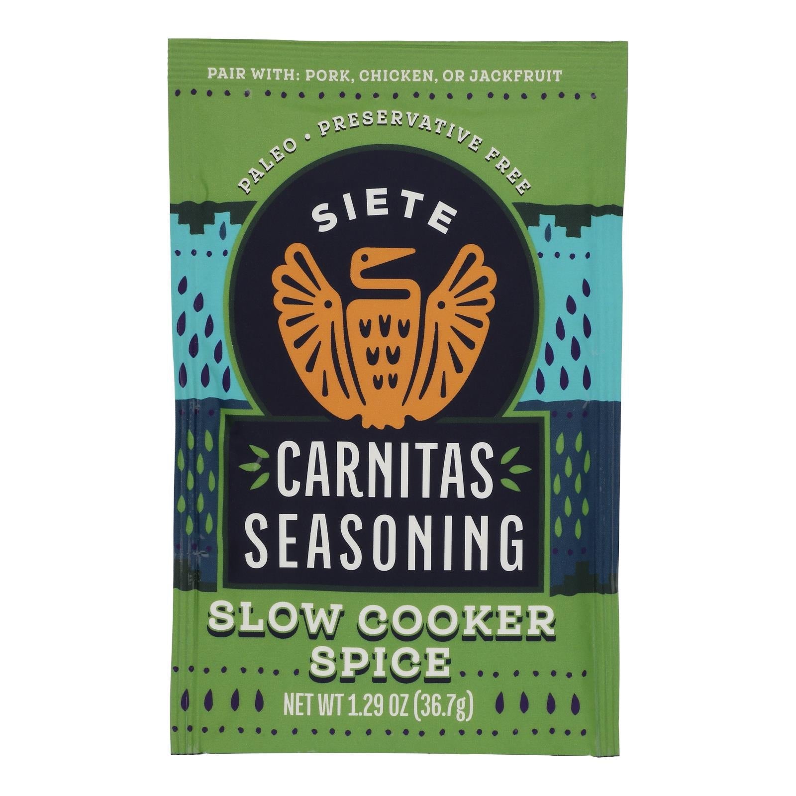 Siete - Seasoning Carnitas - Case Of 12 - 1.29 Oz - Maras Green