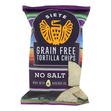 Siete - Tortilla Chip No Salt - Case Of 12 - 5 Oz - Maras Green