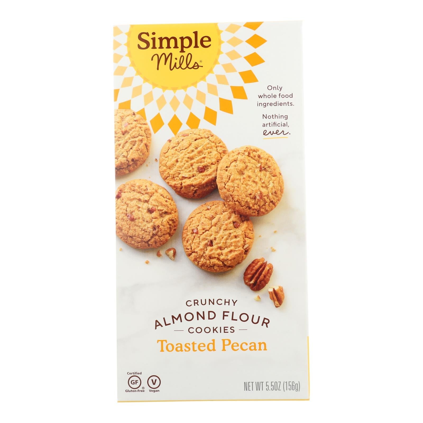 Simple Mills Cookies - Crunchy Toasted Pecan - Case Of 6 - 5.5 Oz - Maras Green