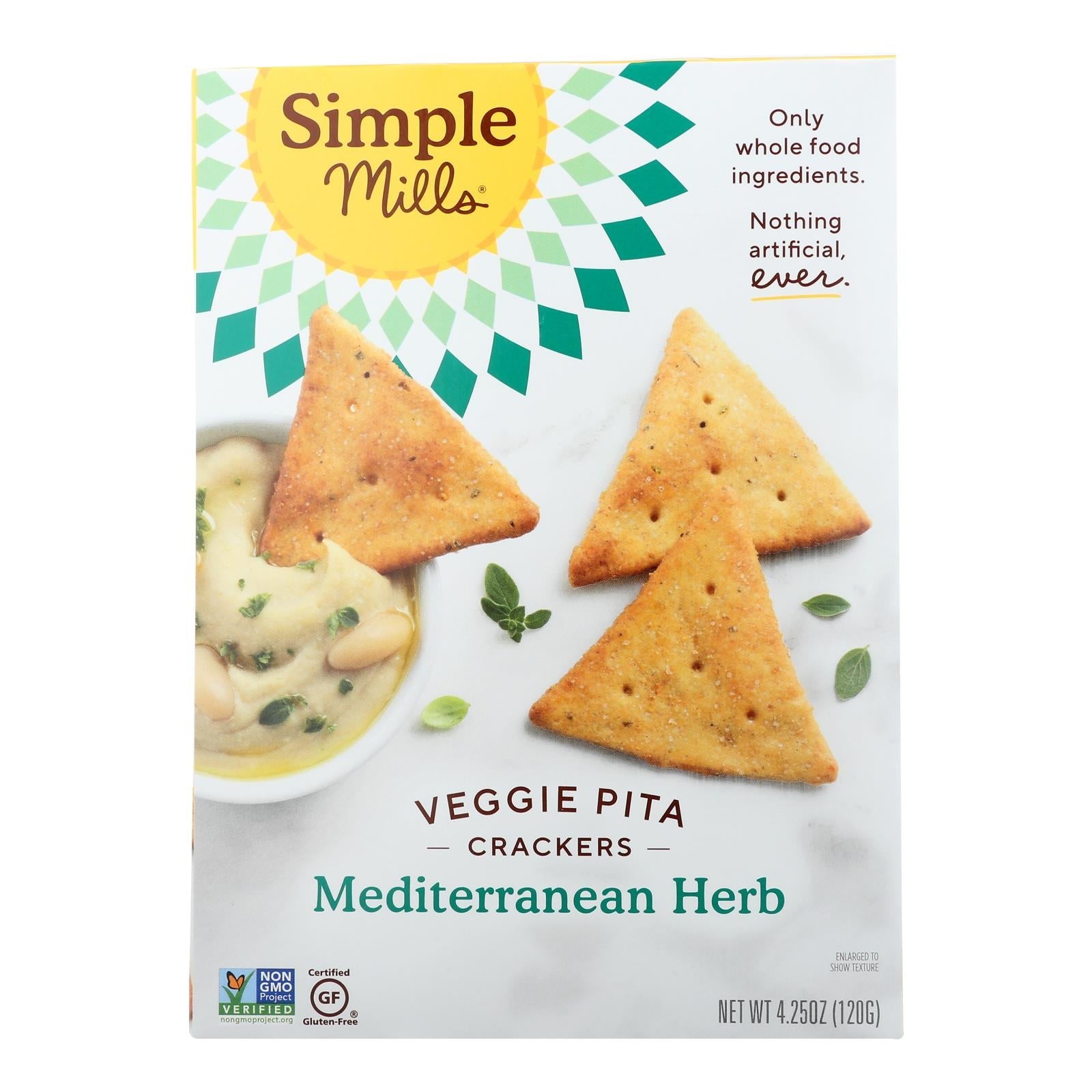 Simple Mills - Cracker Pita Medit Herb - Case Of 6 - 4.25 Oz - Maras Green