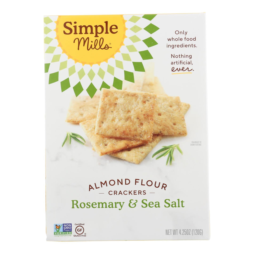 Simple Mills Rosemary And Sea Salt Almond Flour Crackers - Case Of 6 - 4.25 Oz. - Maras Green