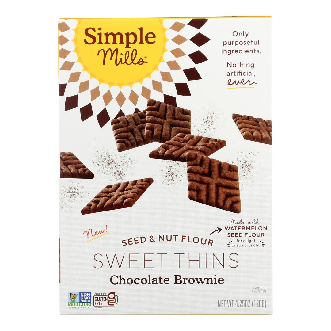 Simple Mills - Sweet Thins Chocolate Brownie - Case Of 6 - 4.25 Oz - Maras Green