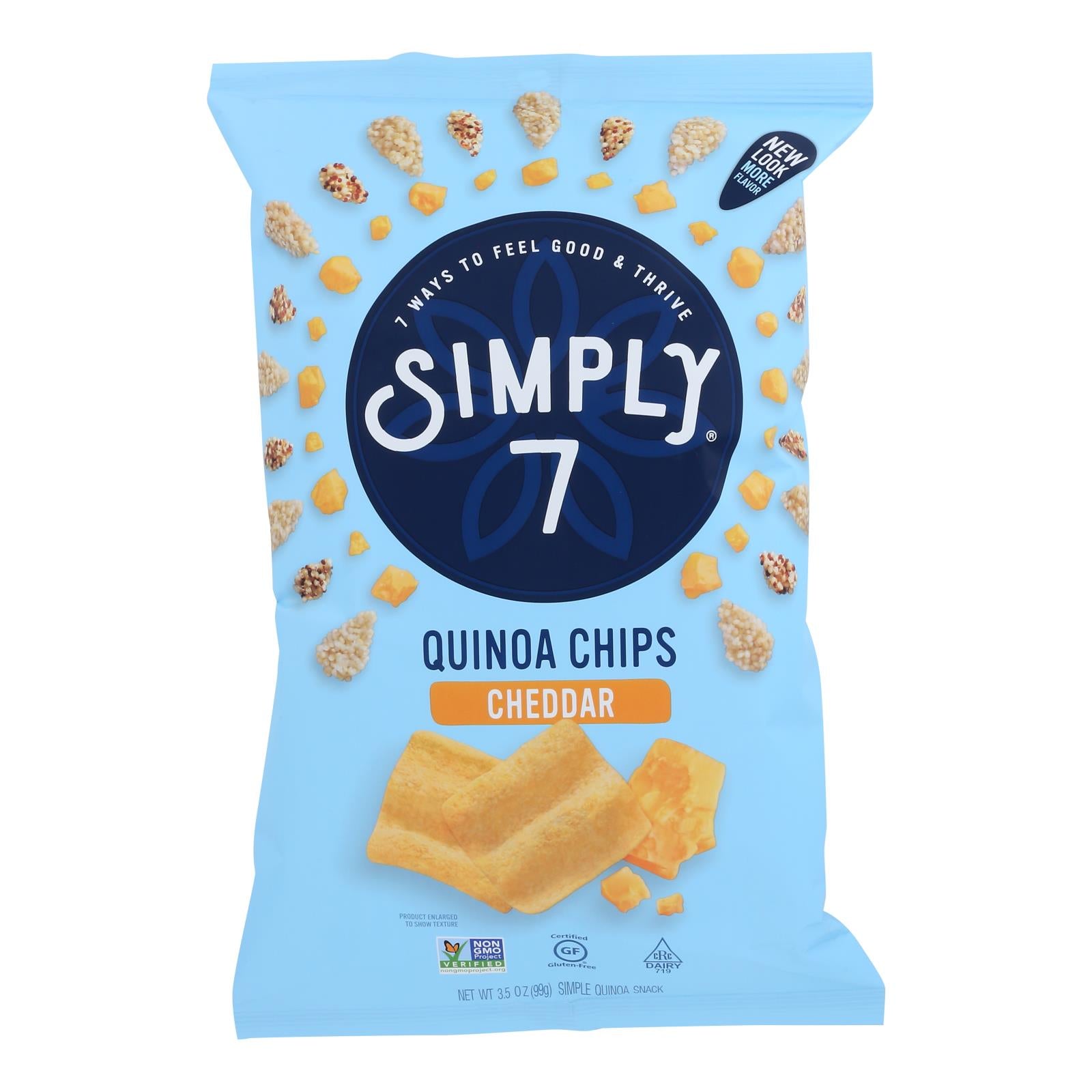 Simply 7 - Chips Quinoa Cheddar - Case Of 8 - 3.5 Oz - Maras Green