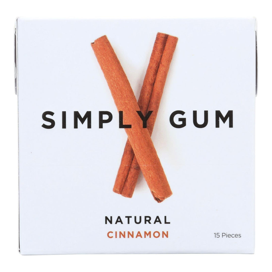 Simply Gum All Natural Gum - Cinnamon - Case Of 12 - 15 Count - Maras Green