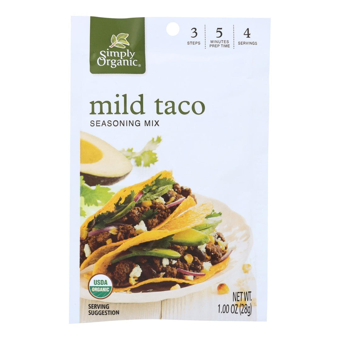 Simply Organic Mild Taco Seasoning Mix - Case Of 12 - 1 Oz. - Maras Green