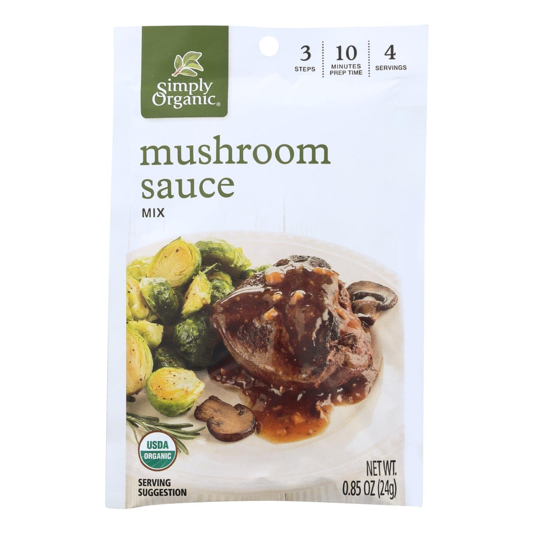 Simply Organic Seasoning Mix - Mushroom Sauce - Case Of 12 - 0.85 Oz. - Maras Green