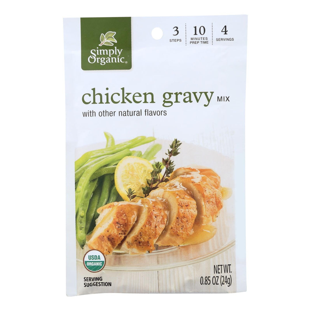 Simply Organic Seasoning Mix - Roasted Chicken Gravy - Case Of 12 - 0.85 Oz. - Maras Green