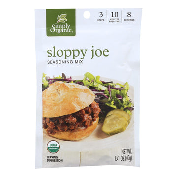 Simply Organic Seasoning Mix - Sloppy Joe - Case Of 12 - 1.41 Oz. - Maras Green