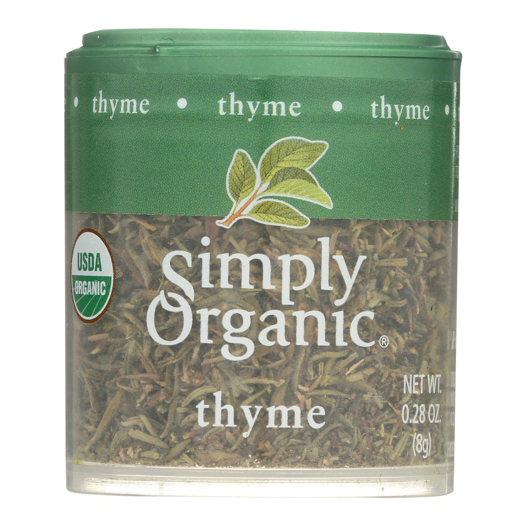 Simply Organic Thyme Leaf - Organic - Whole - Fancy Grade - .28 Oz - Case Of 6 - Maras Green