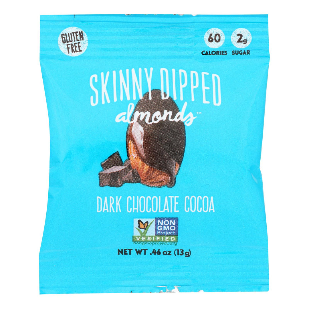 Skinnydipped - Dip Almond Mini Dark Chocolate Cocoa - Case Of 24 - 0.46 Oz - Maras Green