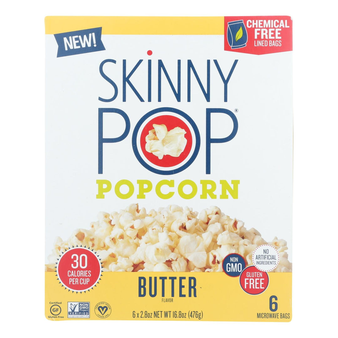 Skinnypop Popcorn - Popcorn Micro Butter - Case Of 6 - 6/2.8 Oz - Maras Green