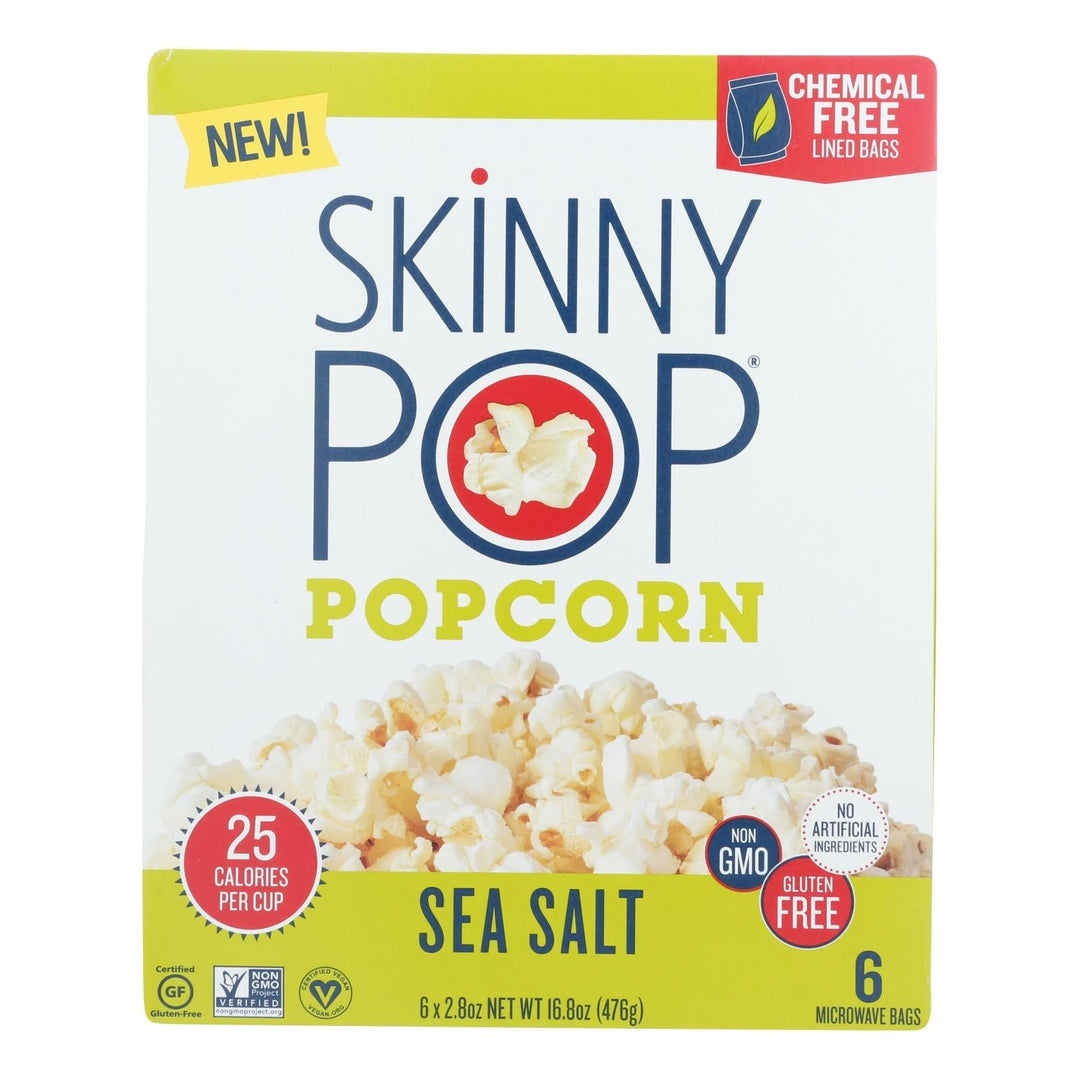 Skinnypop Popcorn - Popcorn Mirco Sea Salt - Case Of 6 - 6/2.8 Oz - Maras Green