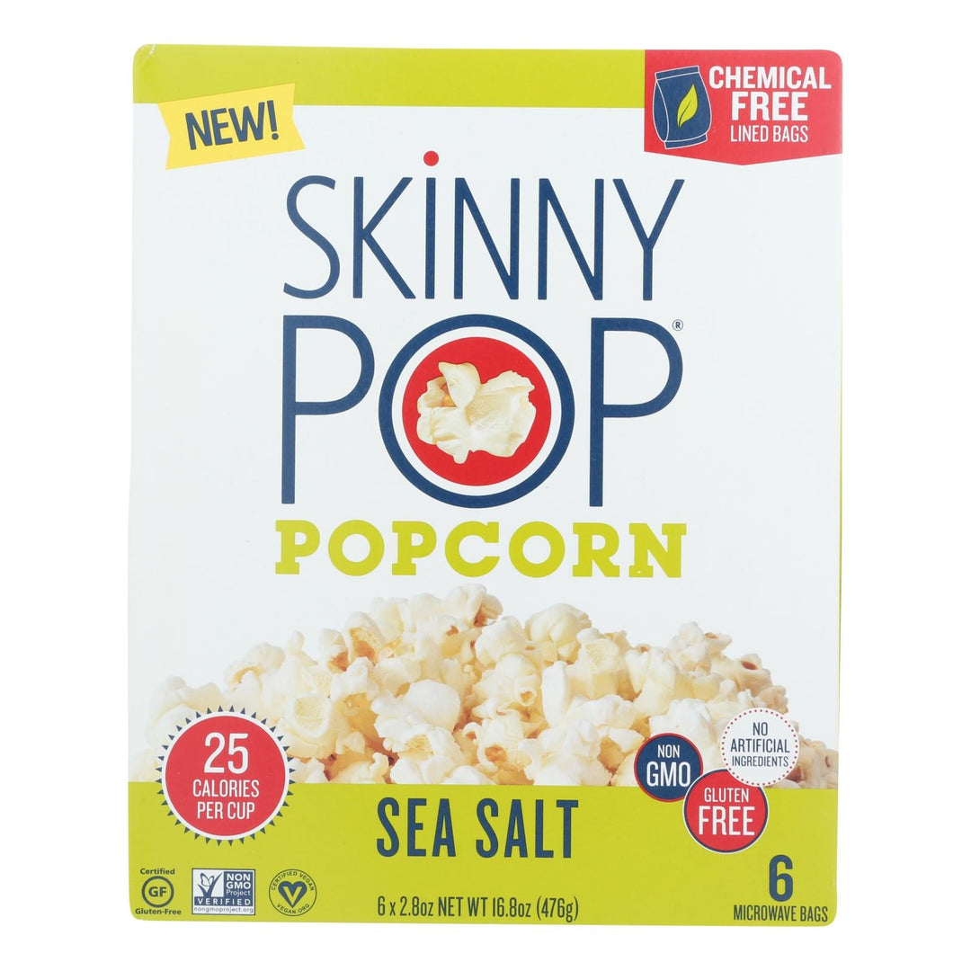 Skinnypop Popcorn - Popcorn Mirco Sea Salt - Case Of 6 - 6/2.8 Oz - Maras Green