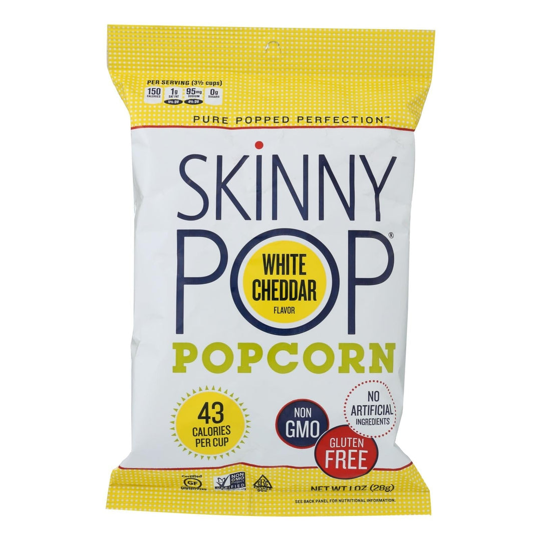 Skinnypop Popcorn Skinny Snack Flavored Popcorn White Cheddar - Case Of 12 - 1 Oz - Maras Green