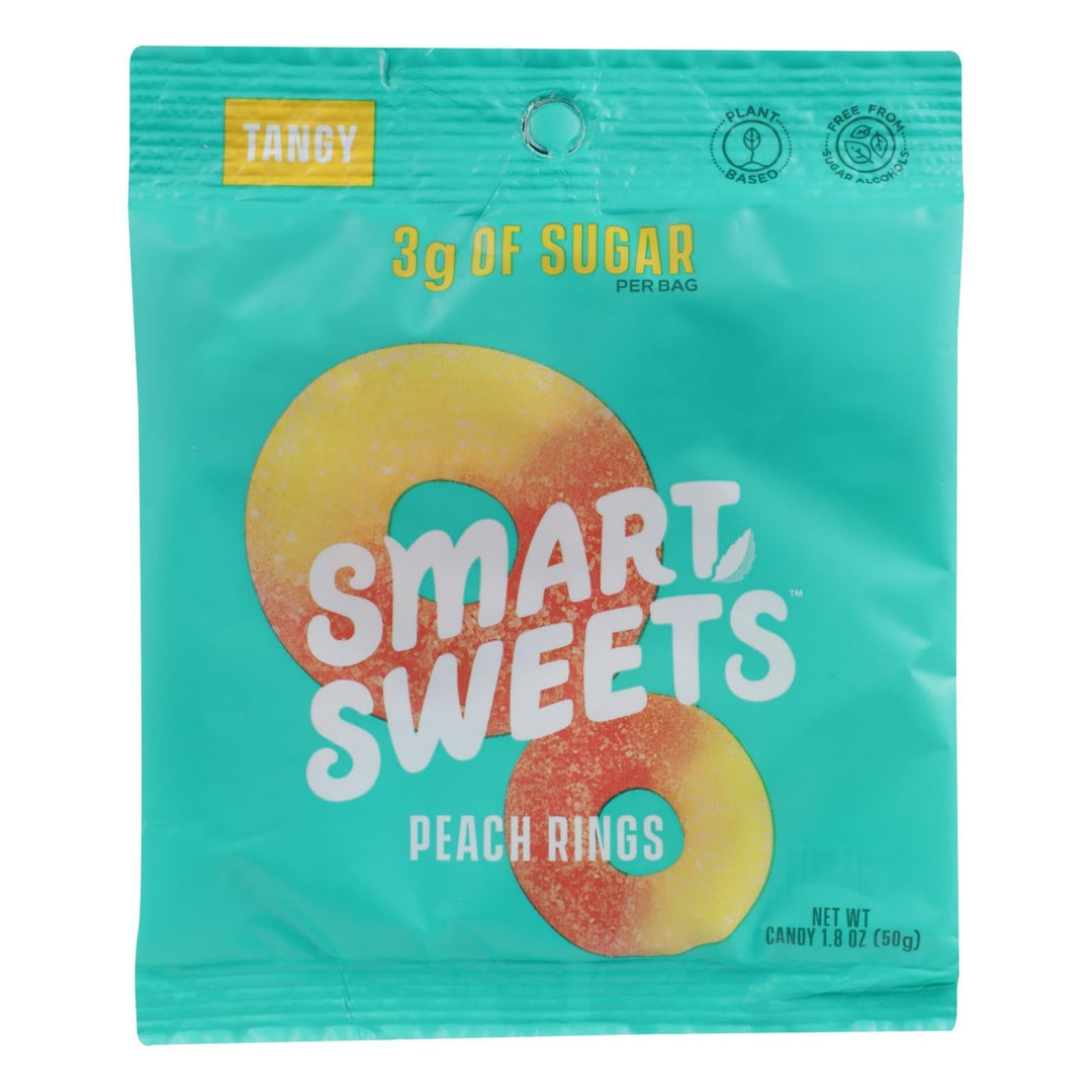 Smartsweets - Gummy Peach Rings - Case Of 12 - 1.8 Oz - Maras Green