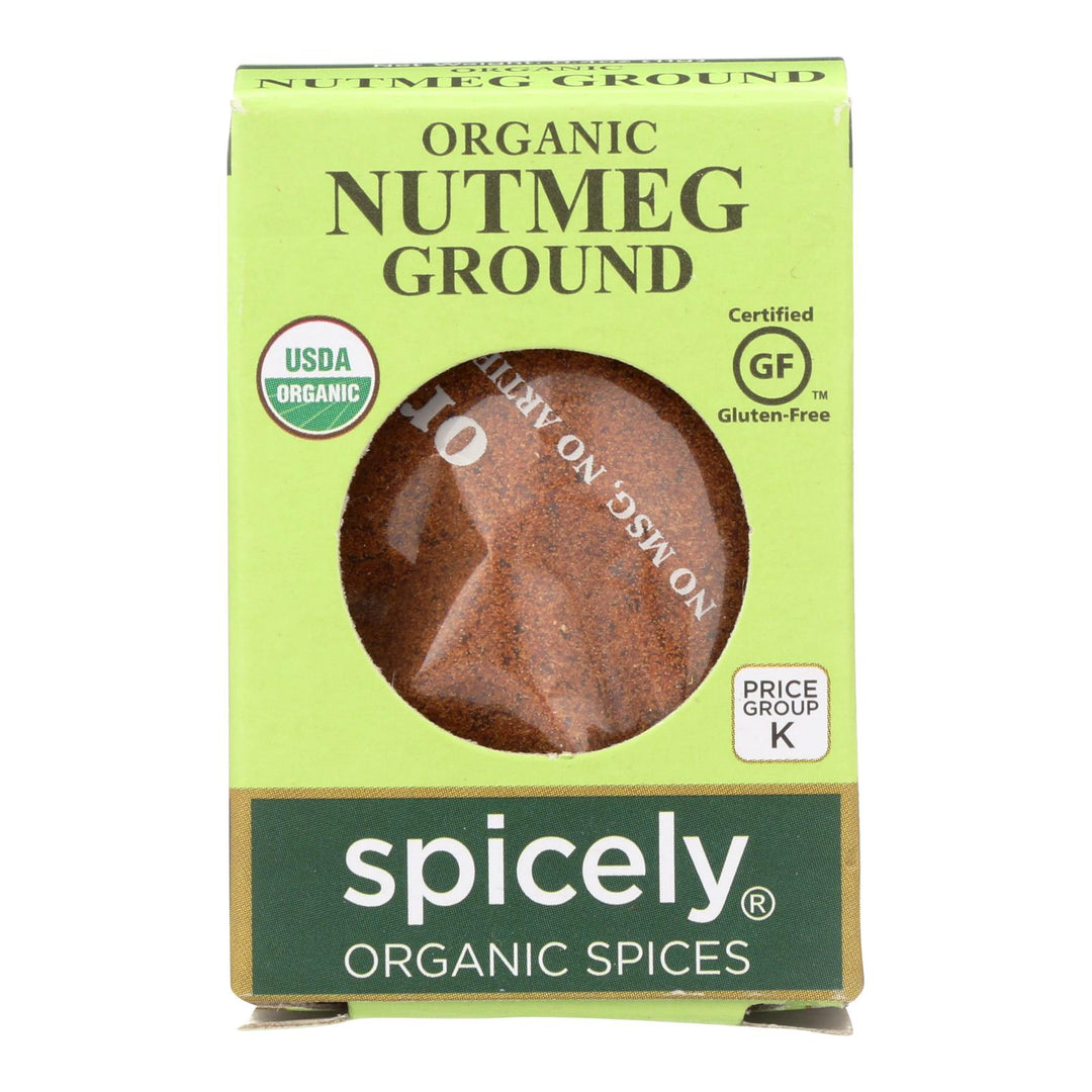 Spicely Organics - Organic Nutmeg - Ground - Case Of 6 - 0.4 Oz. - Maras Green