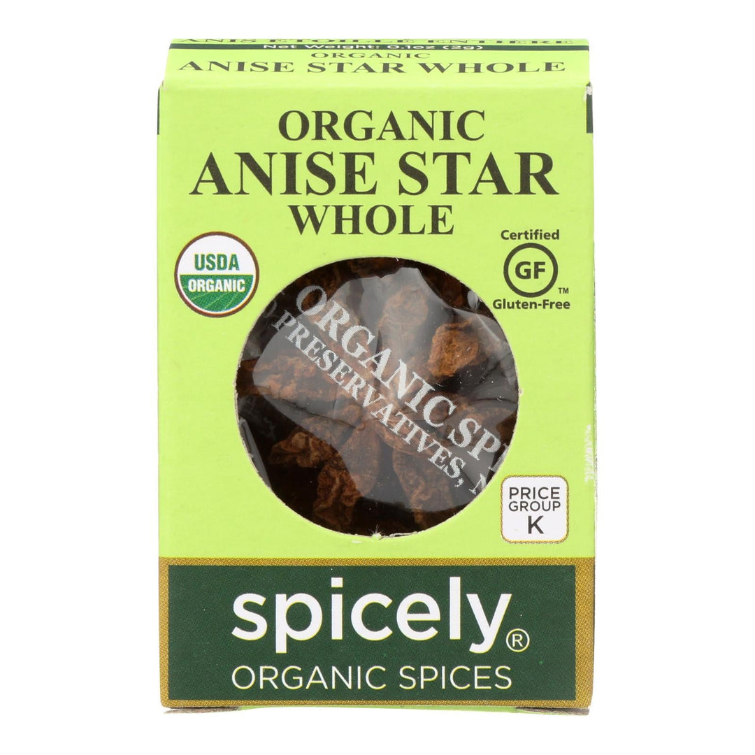 Spicely Organics - Organic Star Anise - Whole - Case Of 6 - 0.1 Oz. - Maras Green