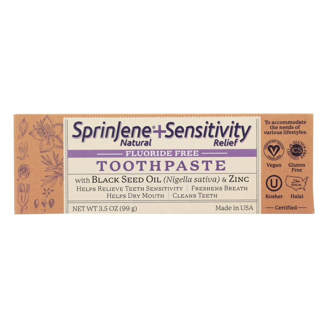 Sprinjene Natural - Toothpaste Senstv W/o Fl - 1 Each - 3.5 Oz - Maras Green