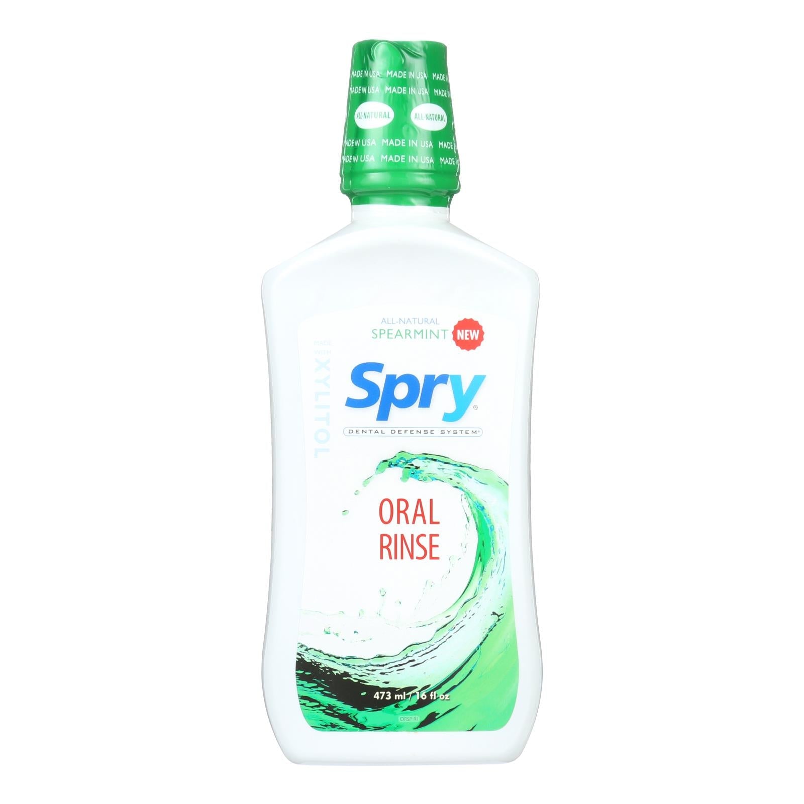 Spry Oral Rinse - Spearmint - 16 Fl Oz. - Maras Green