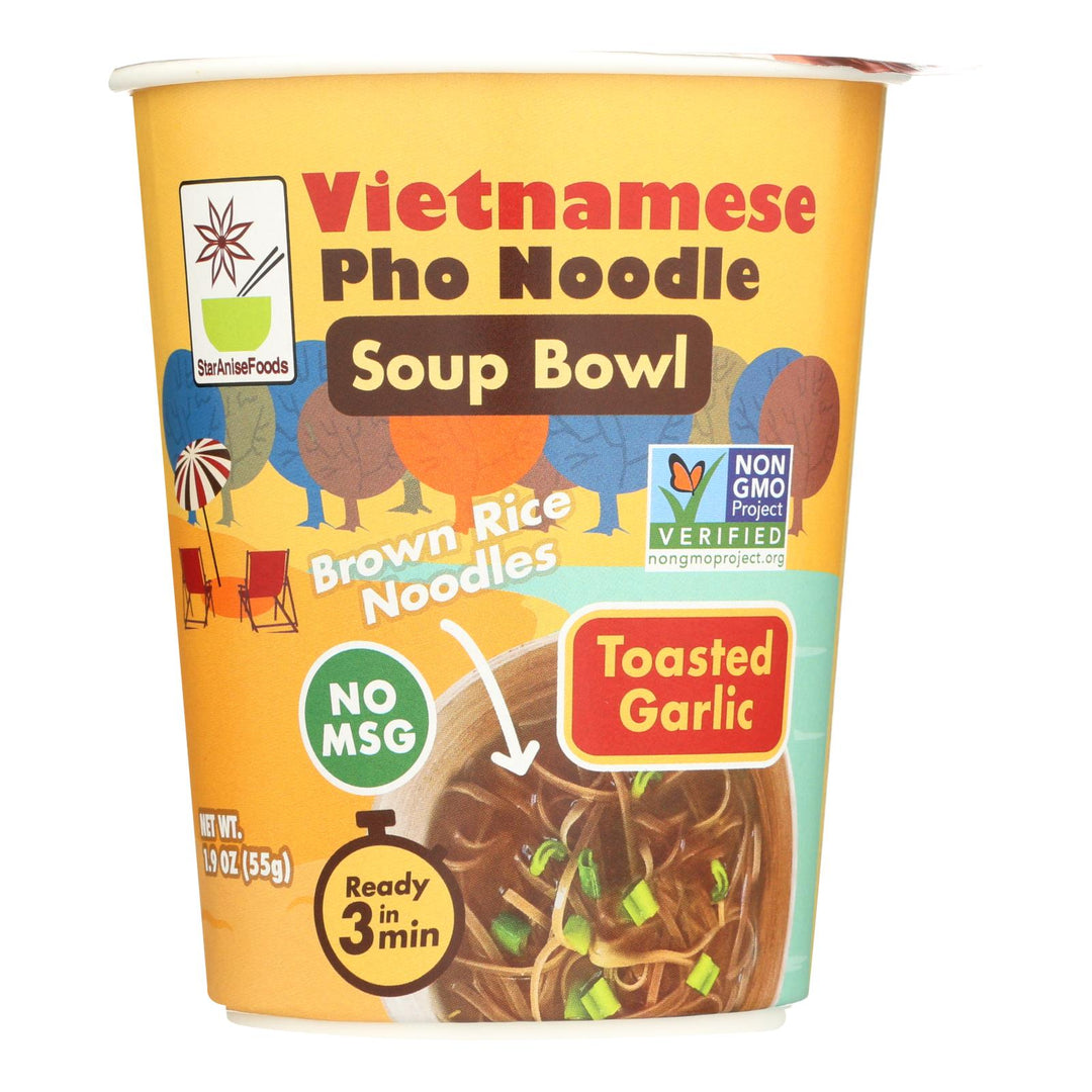 Star Anise Foods - Soup Bowl Pho Ndl Garlic - Case Of 6 - 1.9 Oz - Maras Green