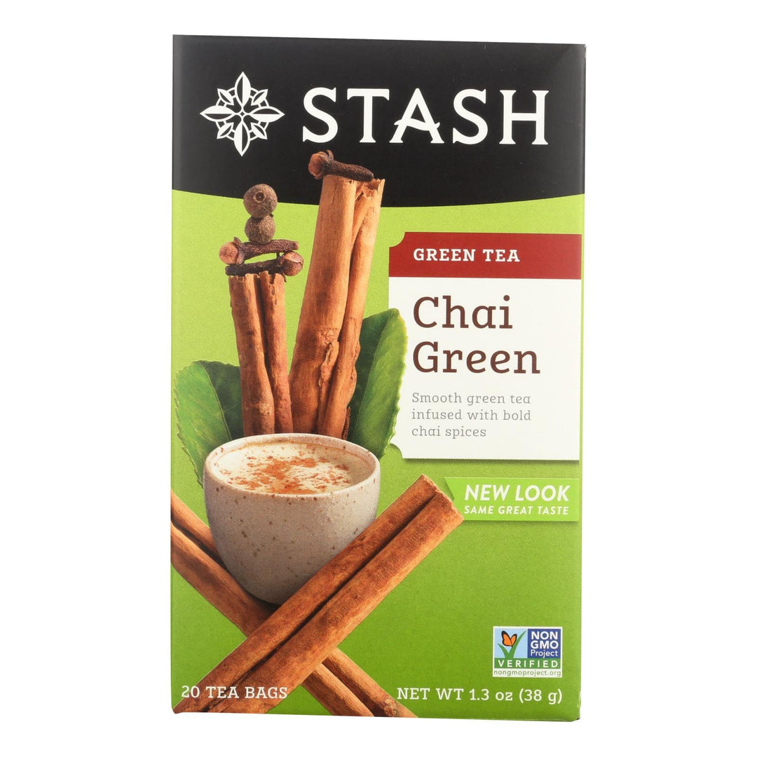 Stash Tea Chai Green Tea - Case Of 6 - 20 Bags - Maras Green