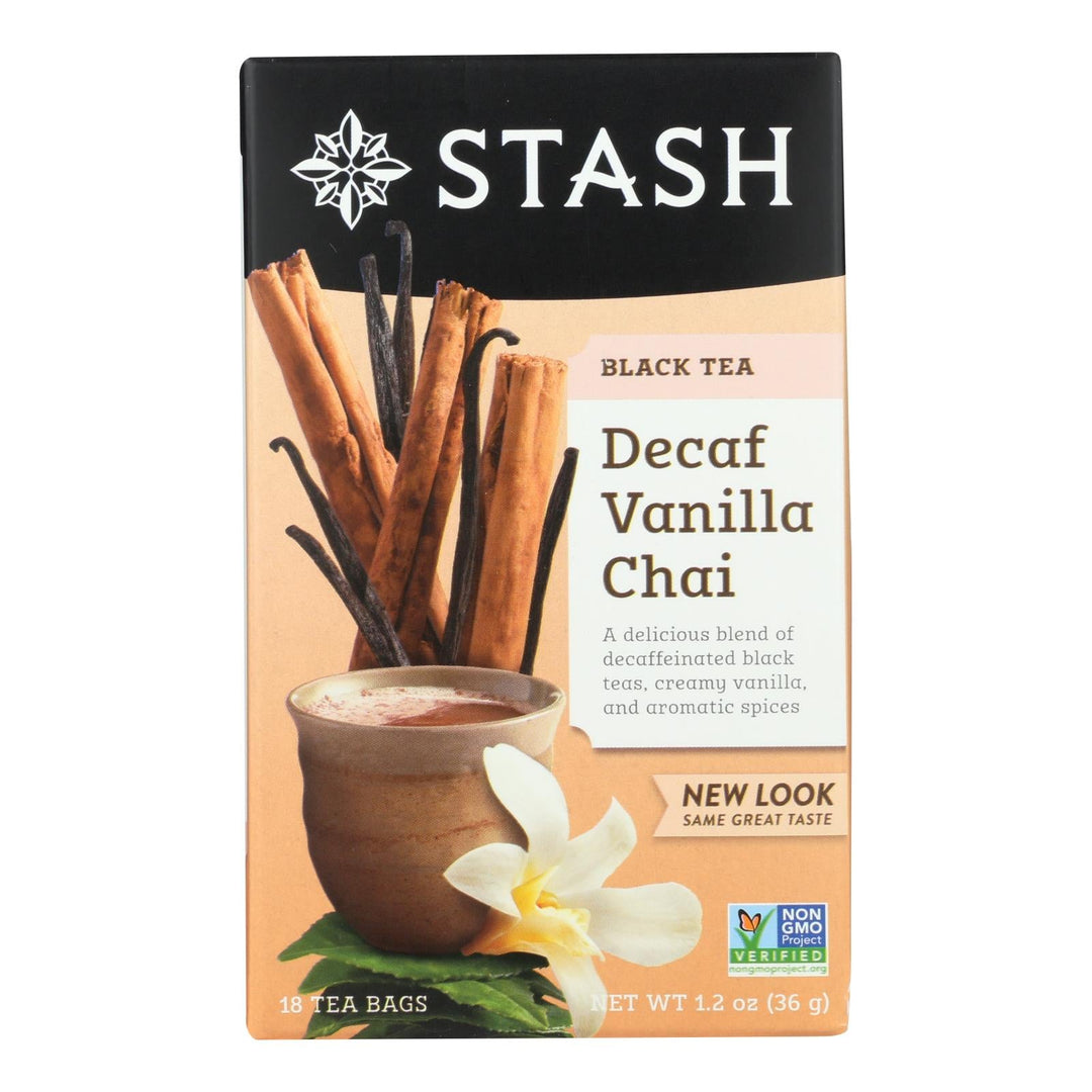 Stash Tea Vanilla Chai Decaf Tea - Case Of 6 - 18 Ct - Maras Green