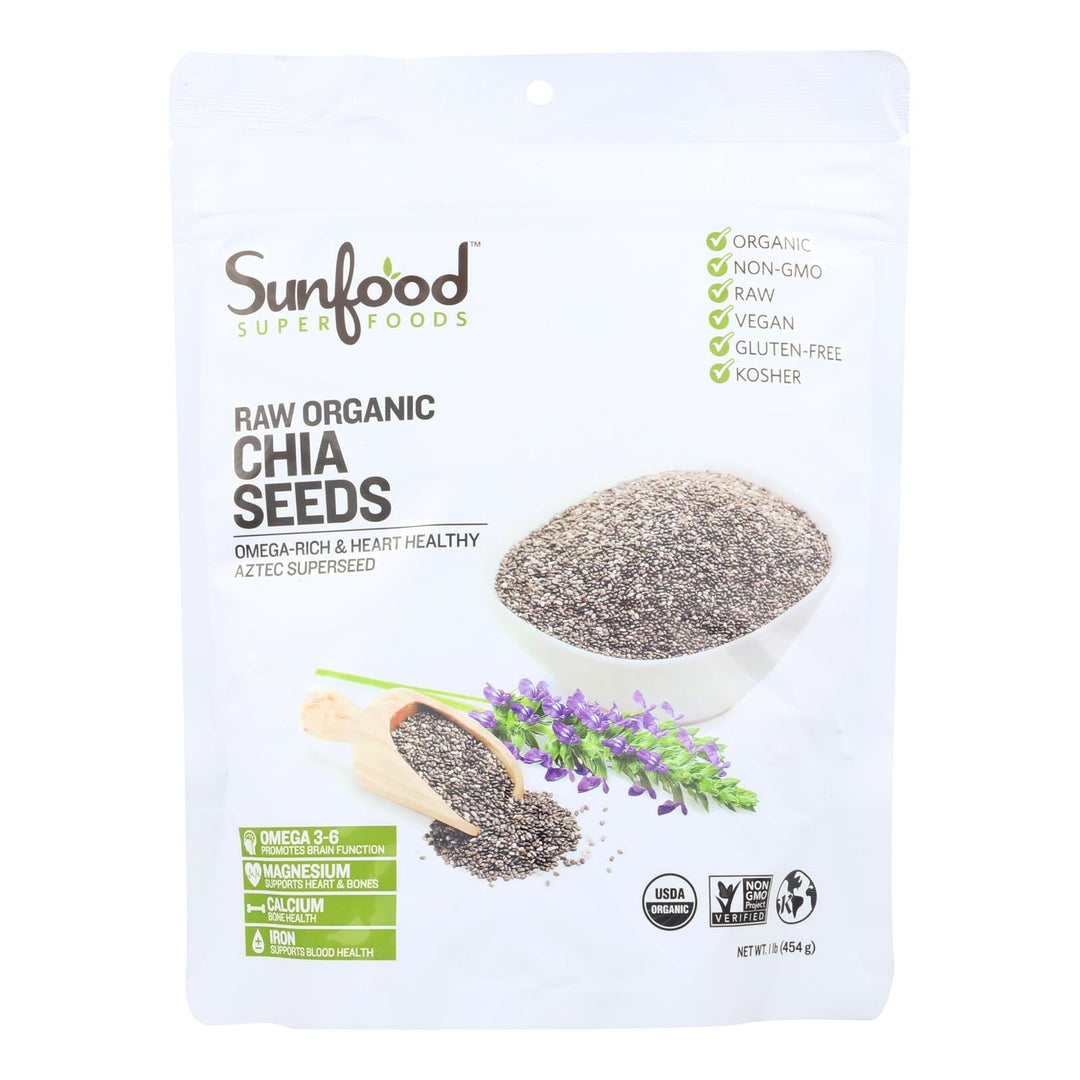 Sunfood Superfoods Raw Organic Chia Seeds - 1 Each - 1 Lb - Maras Green