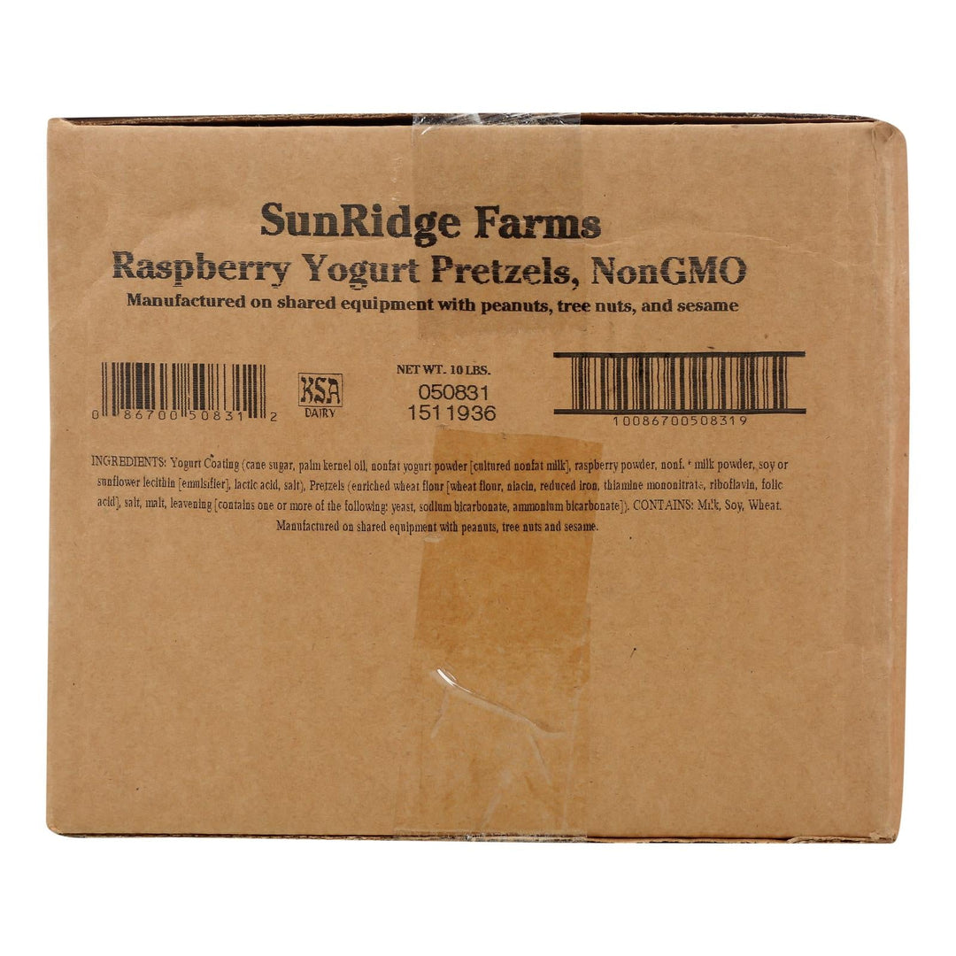 Sunridge Farms All Natural Raspberry Yogurt Pretzels - Single Bulk Item - 10lb - Maras Green