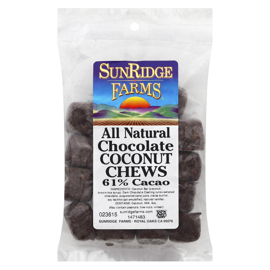 Sunridge Farms Dark Chocolate Coconut Chews - Single Bulk Item - 10lb - Maras Green
