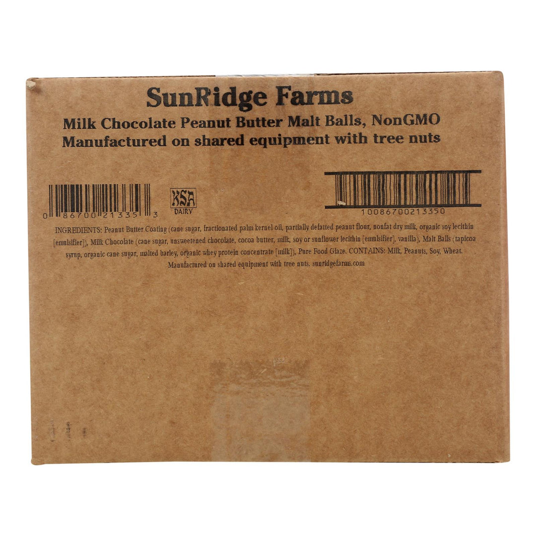 Sunridge Farms Milk Chocolate Peanut Butter Malt Balls - Single Bulk Item - 10lb - Maras Green