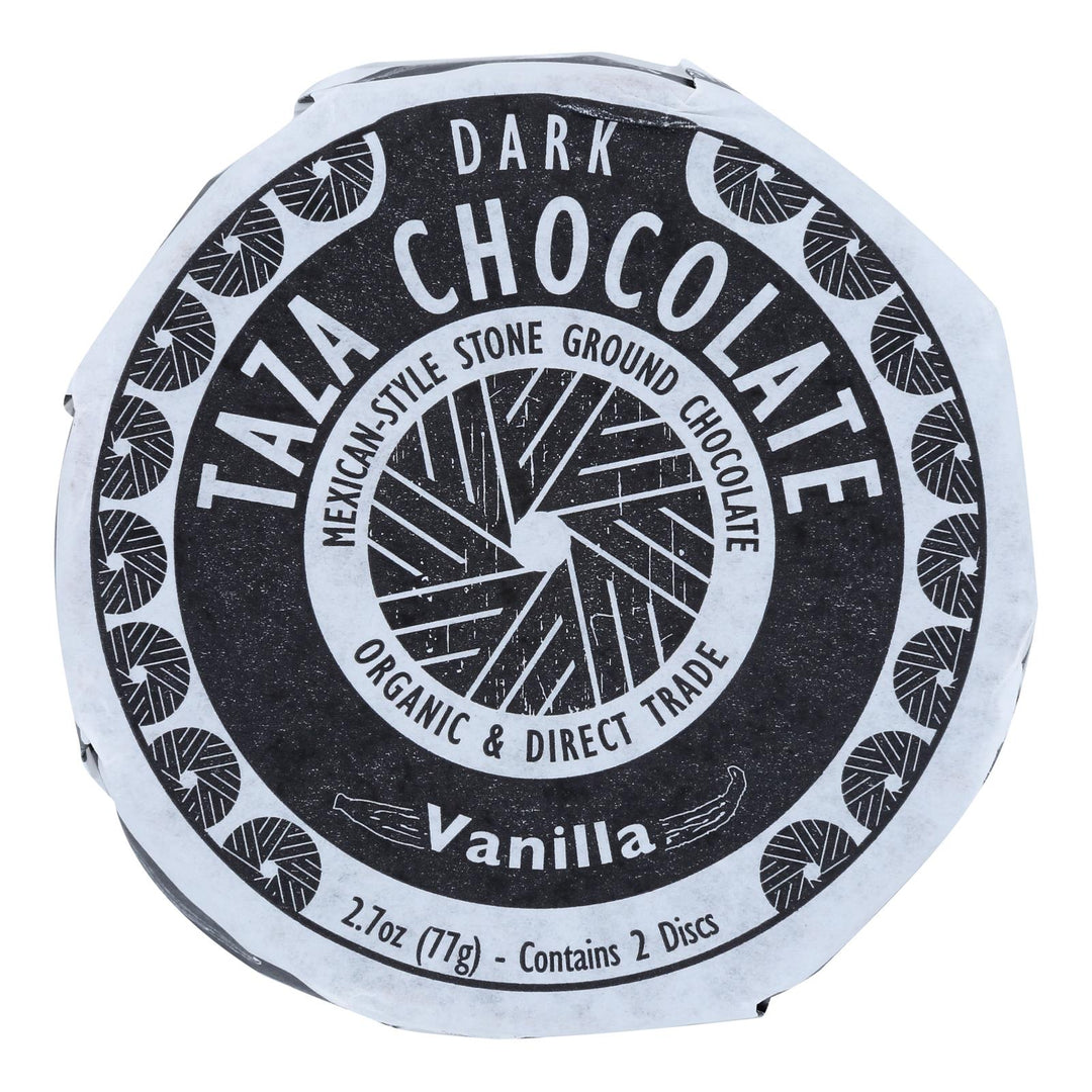 Taza Chocolate Organic Chocolate Mexicano Discs - 50 Percent Dark Chocolate - Vanilla - 2.7 Oz - Case Of 12 - Maras Green
