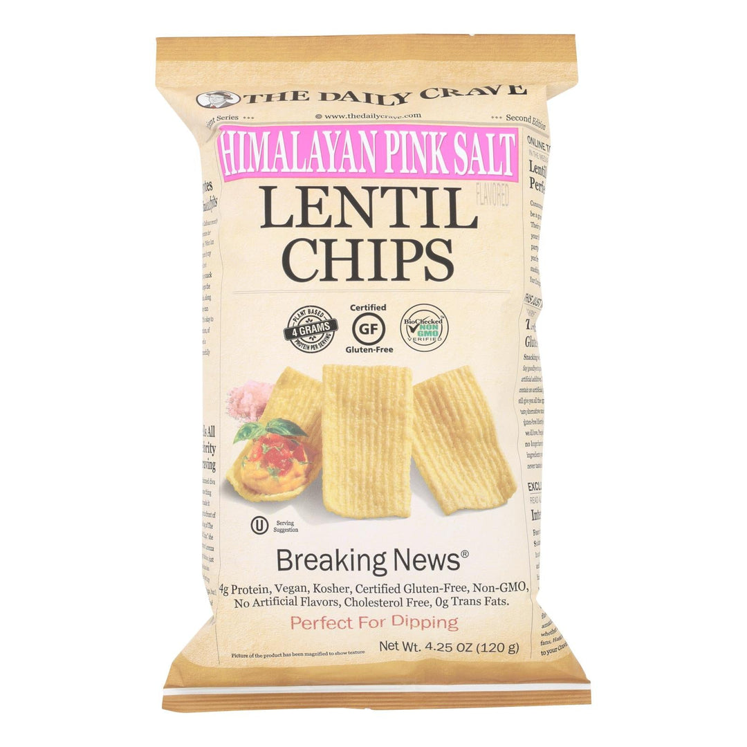The Daily Crave - Lentil Chip Himln Pink Salt - Case Of 8 - 4.25 Oz - Maras Green