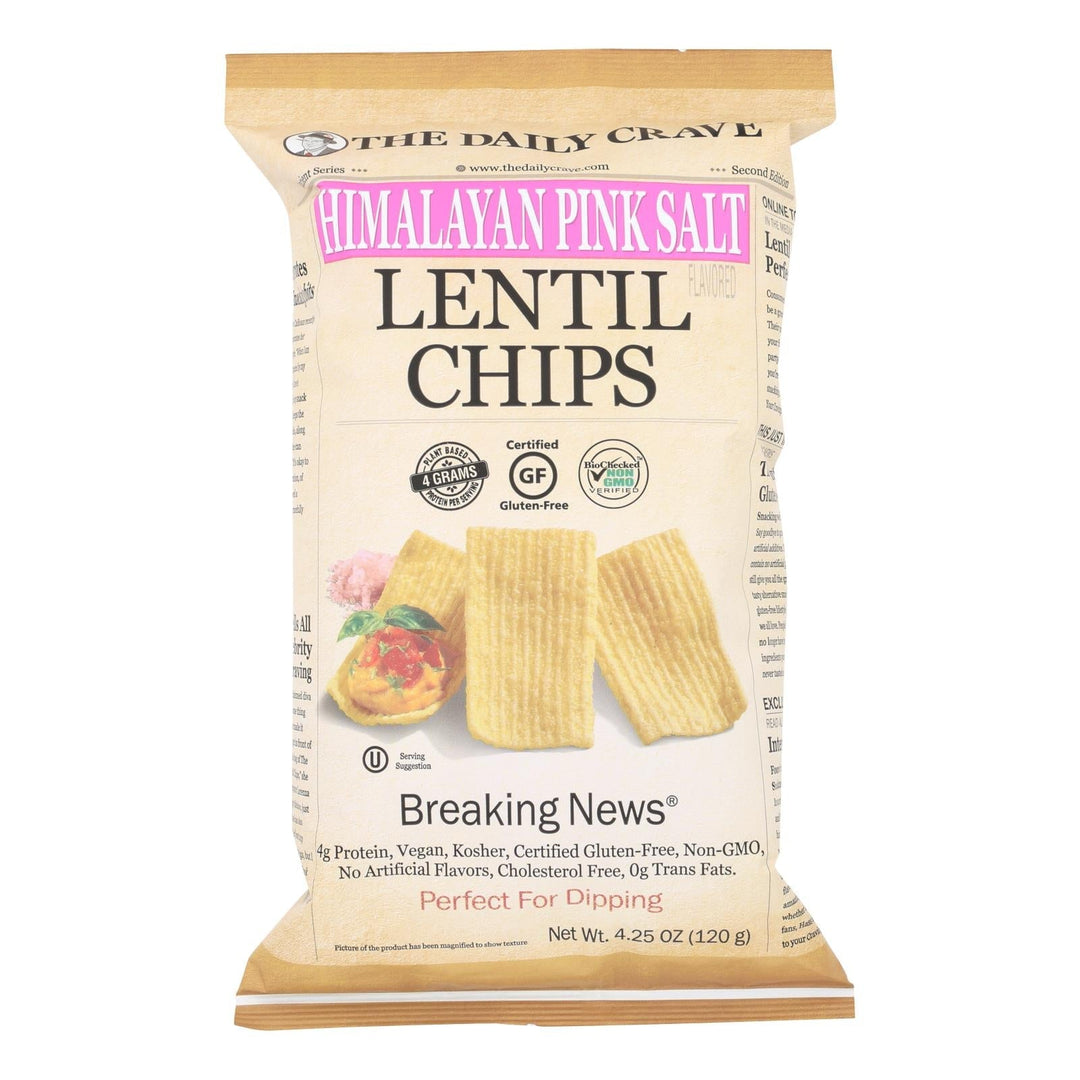 The Daily Crave - Lentil Chip Himln Pink Salt - Case Of 8 - 4.25 Oz - Maras Green
