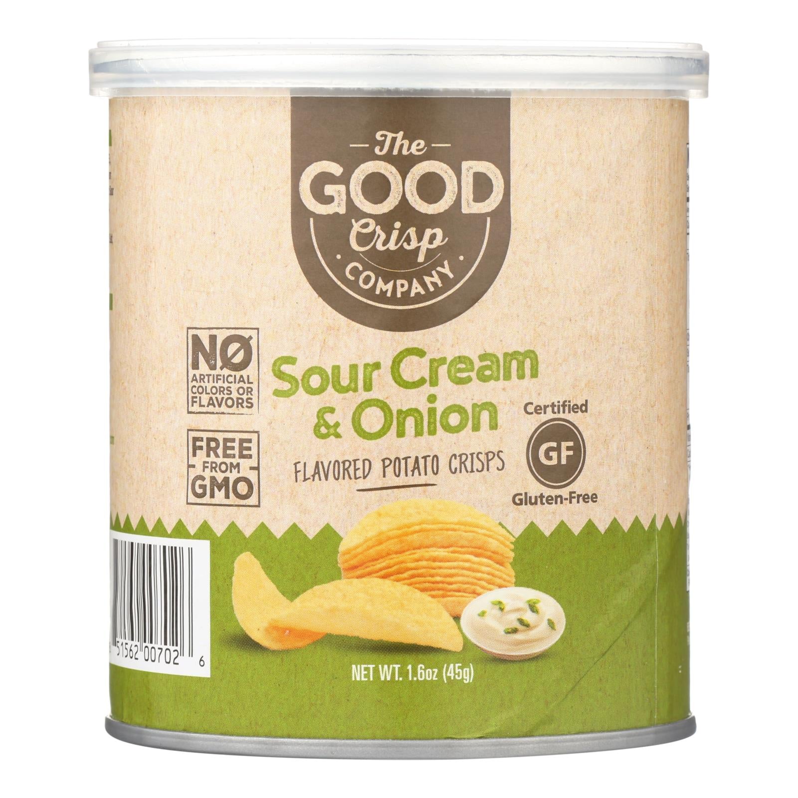The Good Crisp Company Potato Crisps - Sour Cream And Onion - Case Of 12 - 1.6 Oz - Maras Green