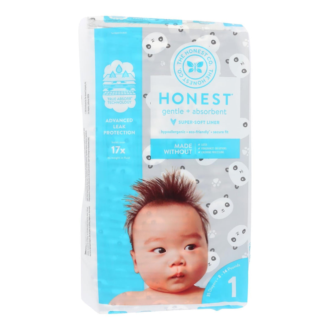The Honest Company - Diapers Pandas Size 1 - 35 Ct - Maras Green