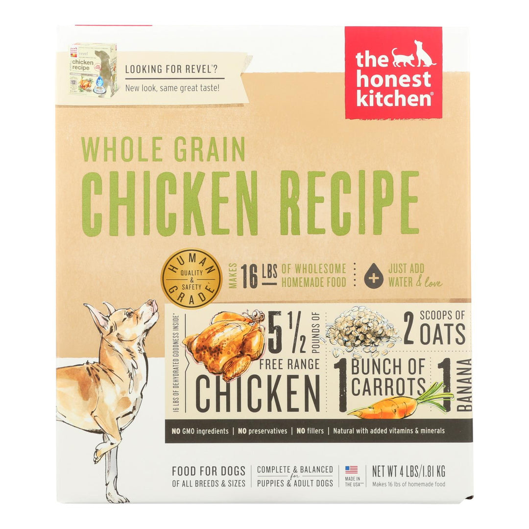 The Honest Kitchen Revel - Whole Grain Chicken Dog Food - 4 Lb. - Maras Green
