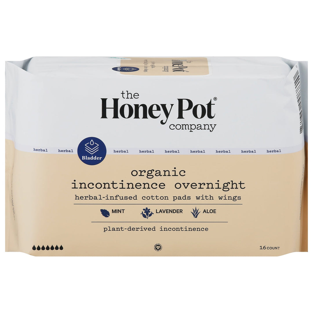 The Honey Pot - Pad Incont Night Hrbl - 1 Each - 16 Ct - Maras Green