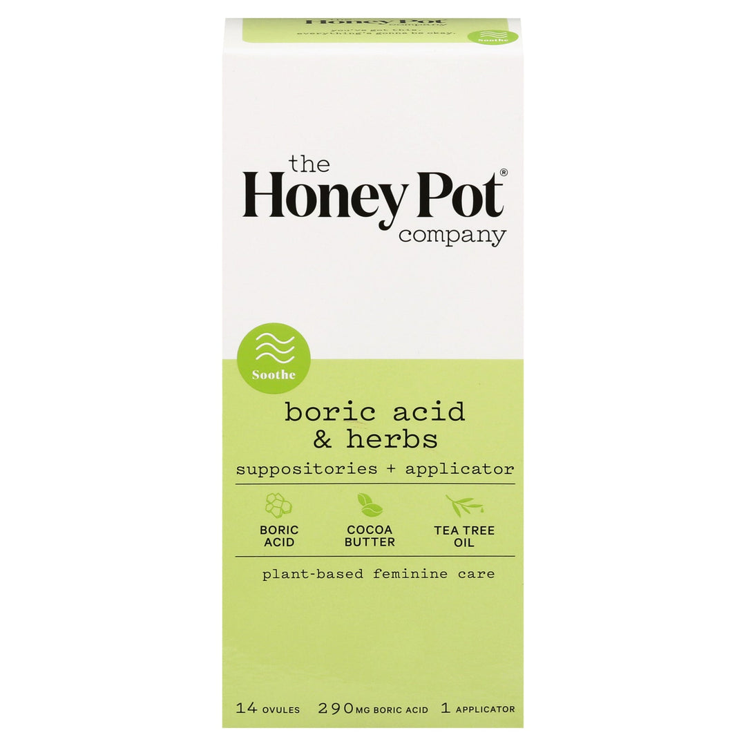 The Honey Pot - Suppositories Boric/herb - 1 Each - 14 Ct - Maras Green